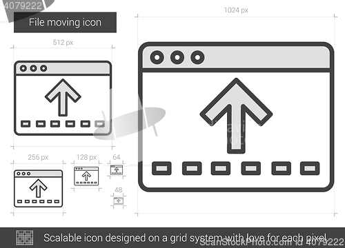 Image of File moving line icon.