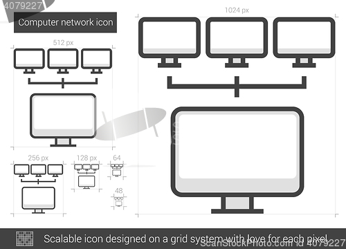 Image of Computer network line icon.