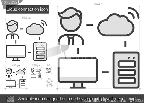 Image of Cloud connection line icon.