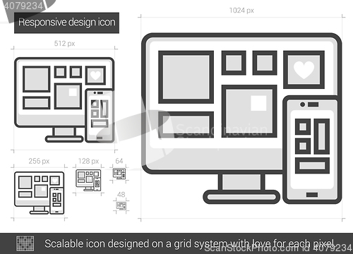 Image of Responsive design line icon.