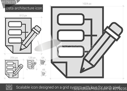 Image of Data architecture line icon.