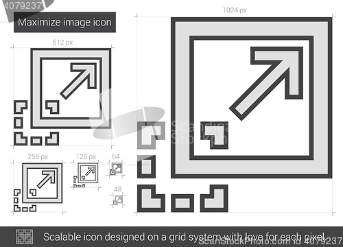 Image of Maximize image line icon.