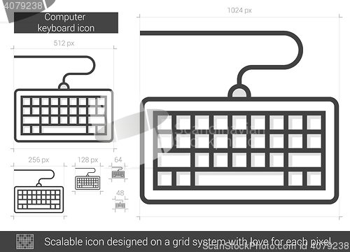 Image of Computer keyboard line icon.