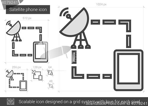 Image of Satellite phone line icon.