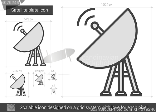 Image of Satellite plate line icon.