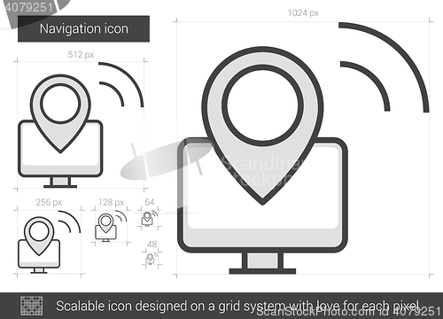 Image of Navigation line icon.