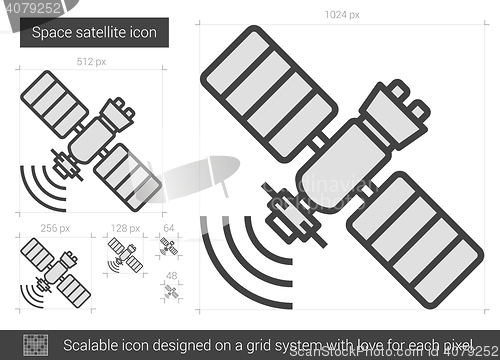 Image of Space satellite line icon.