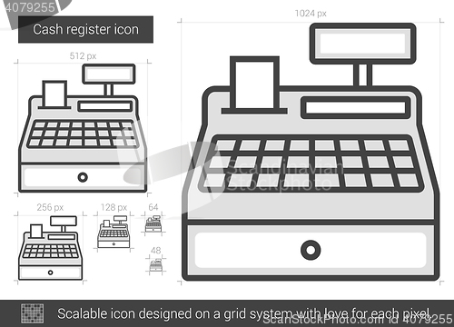 Image of Cash register line icon.