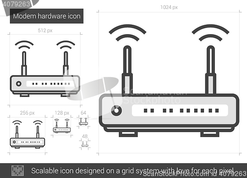 Image of Modem hardware line icon.