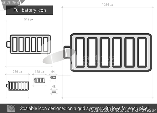 Image of Full battery line icon.