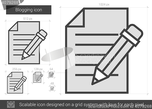 Image of Blogging line icon.