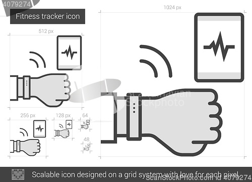 Image of Fitness tracker line icon.