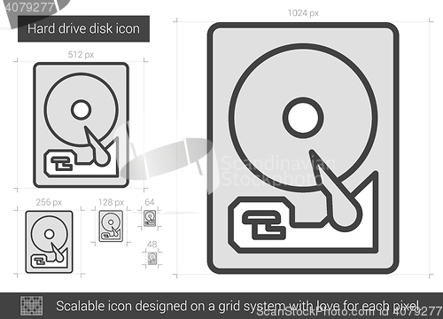 Image of Hard drive disk line icon.