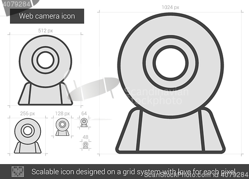 Image of Web camera line icon.