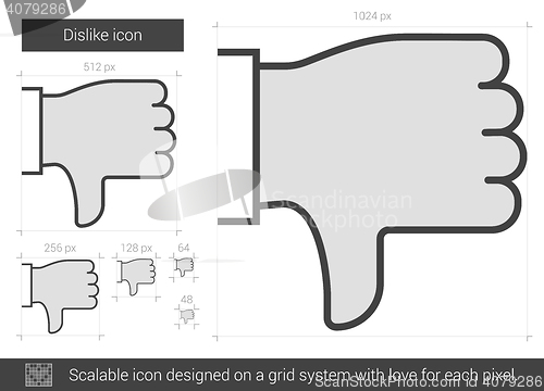 Image of Dislike line icon.