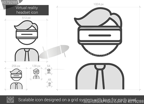 Image of Virtual reality headset line icon.