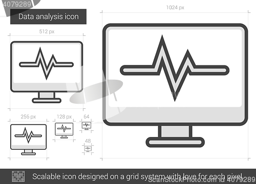 Image of Data analysis line icon.