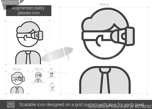 Image of Augmented reality glasses line icon.