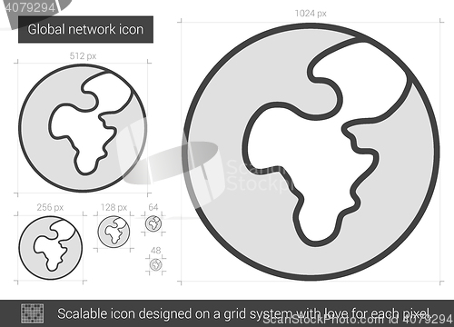 Image of Global network line icon.