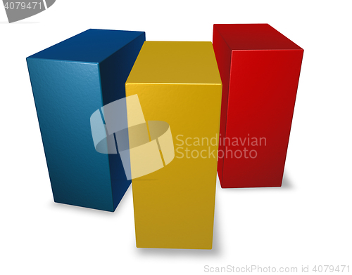 Image of romania flag made from blocks - 3d illustration