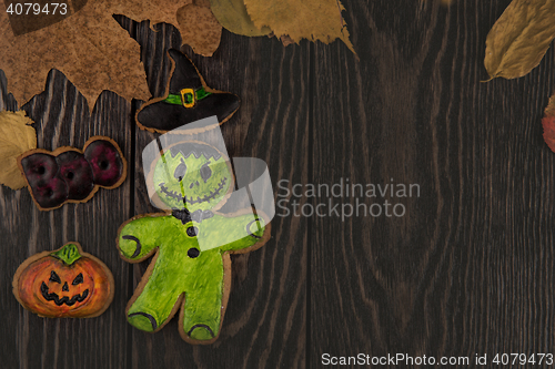 Image of Homemade delicious ginger biscuits for Halloween