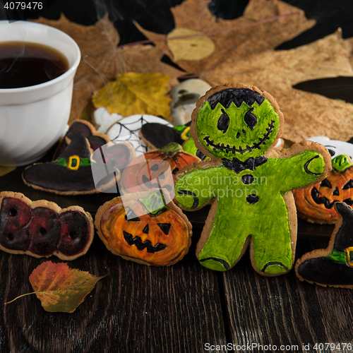 Image of Homemade delicious ginger biscuits for Halloween