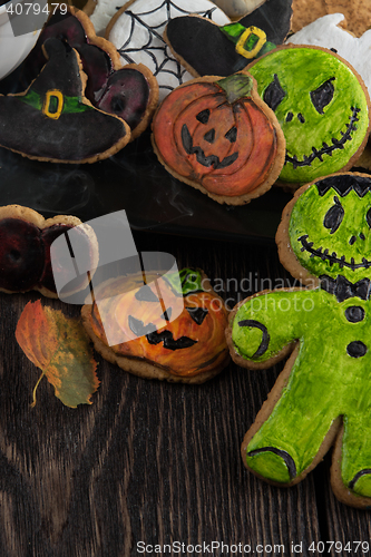 Image of Homemade delicious ginger biscuits for Halloween