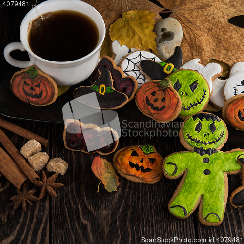 Image of Homemade delicious ginger biscuits for Halloween