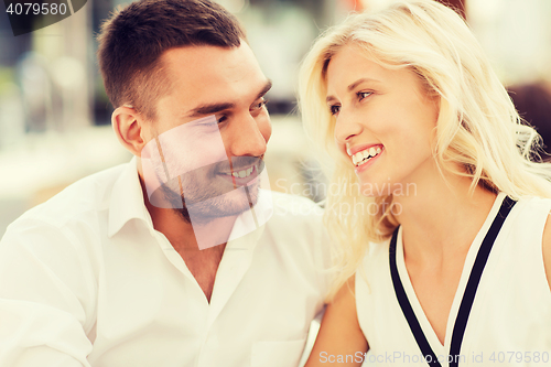 Image of smiling happy couple outdoors