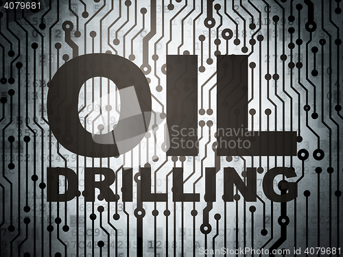 Image of Manufacuring concept: circuit board with Oil Drilling