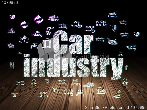 Image of Industry concept: Car Industry in grunge dark room