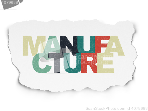 Image of Industry concept: Manufacture on Torn Paper background