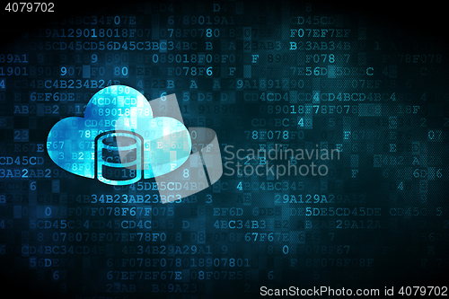 Image of Software concept: Database With Cloud on digital background