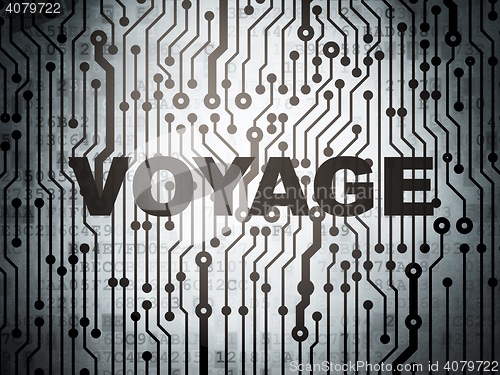 Image of Travel concept: circuit board with Voyage