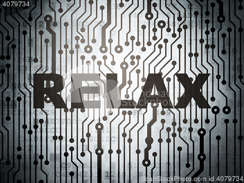 Image of Holiday concept: circuit board with Relax