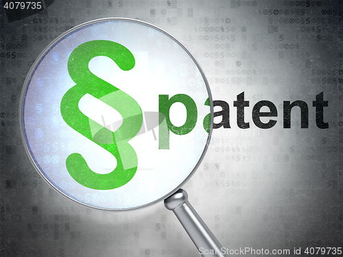 Image of Law concept: Paragraph and Patent with optical glass