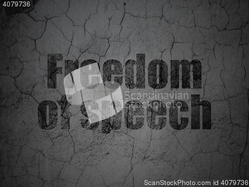 Image of Politics concept: Freedom Of Speech on grunge wall background