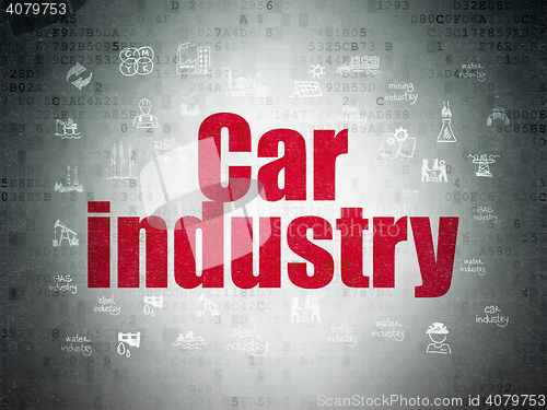 Image of Industry concept: Car Industry on Digital Data Paper background