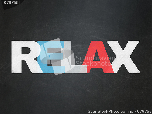 Image of Tourism concept: Relax on School board background