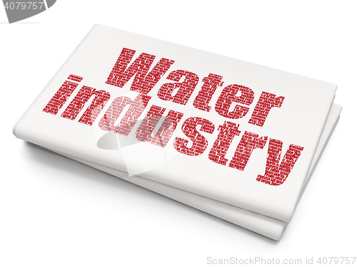 Image of Industry concept: Water Industry on Blank Newspaper background