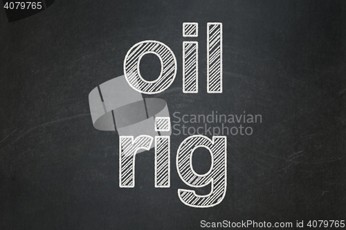 Image of Manufacuring concept: Oil Rig on chalkboard background