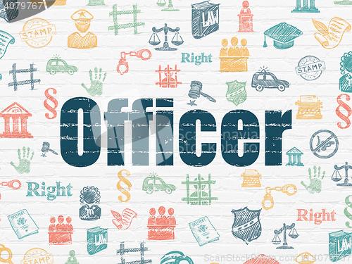 Image of Law concept: Officer on wall background