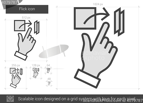 Image of Flick line icon.