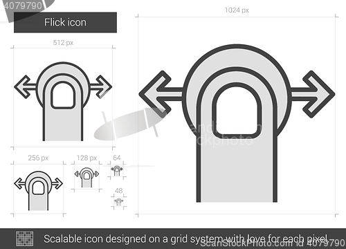 Image of Flick line icon.