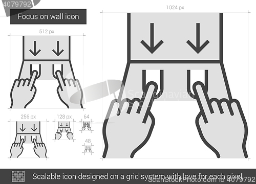 Image of Wall focus line icon.