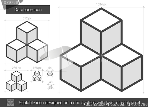 Image of Database line icon.