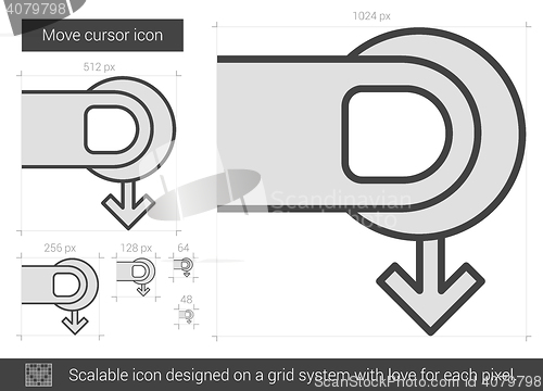 Image of Move cursor line icon.