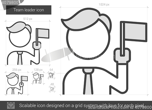 Image of Team leader line icon.