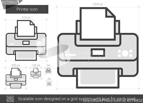 Image of Printer line icon.