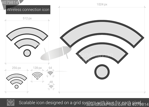 Image of Wireless connection line icon.